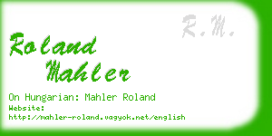 roland mahler business card